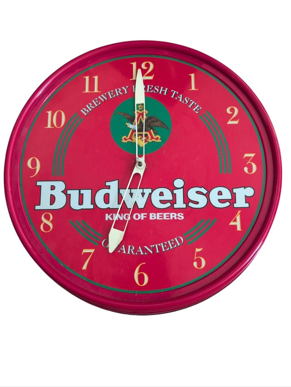 Vintage 1980s Budweiser Advertising Clock.  TESTED WORKING